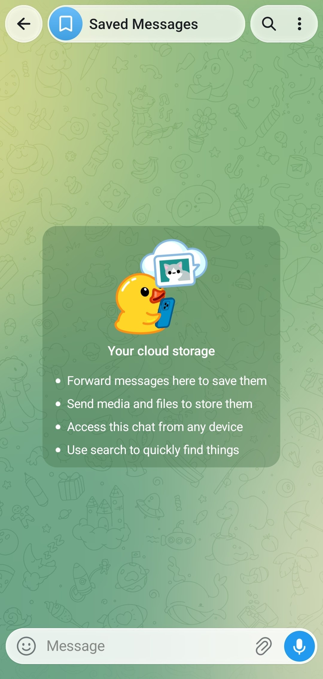 Cloud Storage & Saved Messages